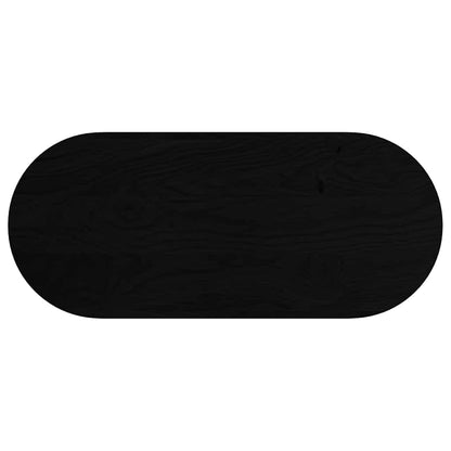 Tafelblad 140x60x4 cm ovaal massief eikenhout donkerbruin
