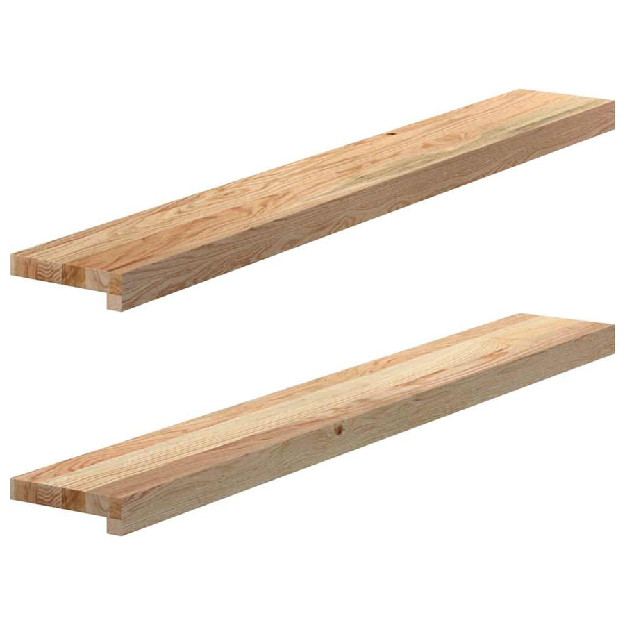 Vensterbanken 2 st onbehandeld 110x15x2 cm massief eikenhout