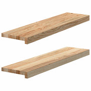 Vensterbank massief eikenhout 80x20x2 cm onbehandeld (2 stuks)