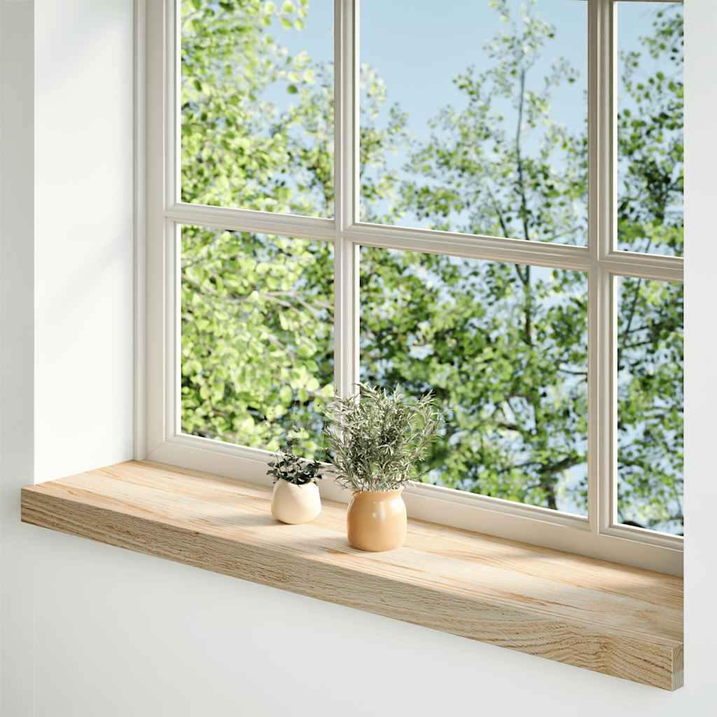 Vensterbanken 2 st onbehandeld 90x20x2 cm massief eikenhout