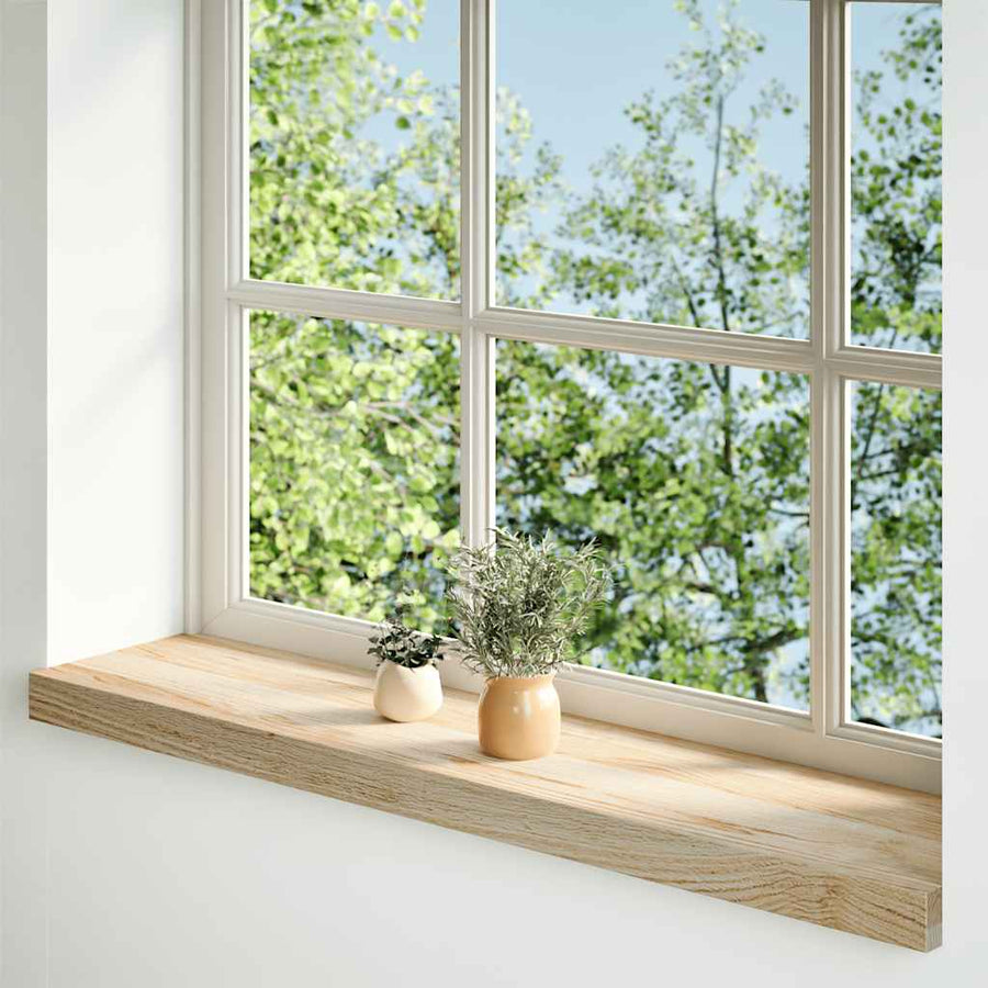 Vensterbanken 2 st onbehandeld 90x20x2 cm massief eikenhout