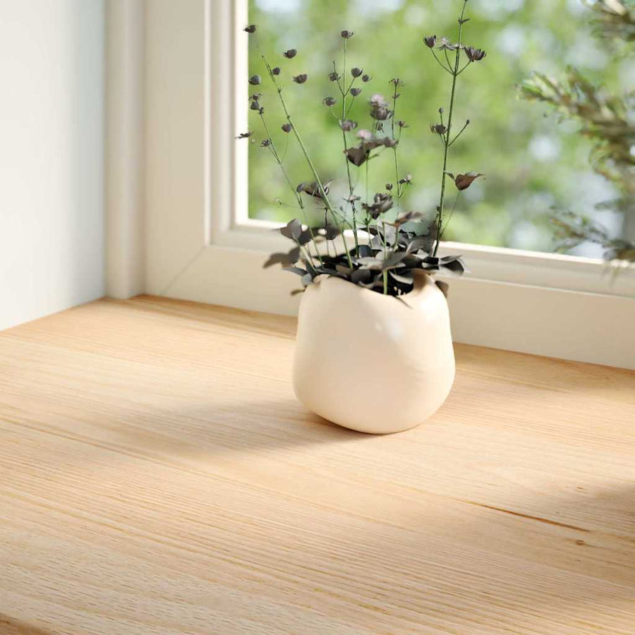 Vensterbanken 2 st onbehandeld 90x20x2 cm massief eikenhout