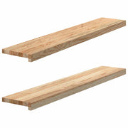 Vensterbank massief eikenhout 110x20x2 cm 2 stuks onbehandeld