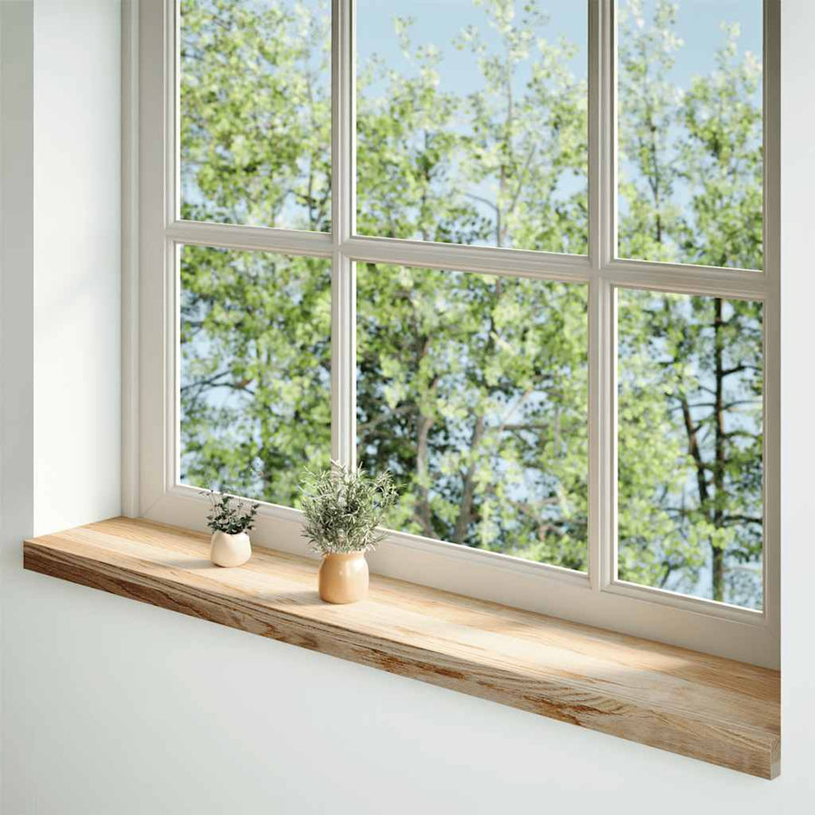 Vensterbanken 2 st onbehandeld 110x20x2 cm massief eikenhout