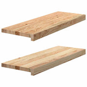 Vensterbank massief eikenhout 70x25x2 cm 2 stuks onbehandeld