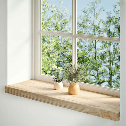 Vensterbanken 2 st onbehandeld 80x25x2 cm massief eikenhout