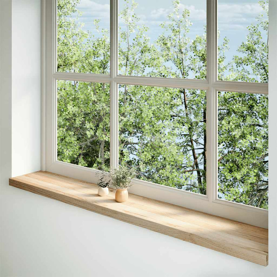 Vensterbanken 2 st onbehandeld 160x25x2 cm massief eikenhout