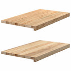 Windowsills 2 pcs untreated 70x40x2 cm solid oak