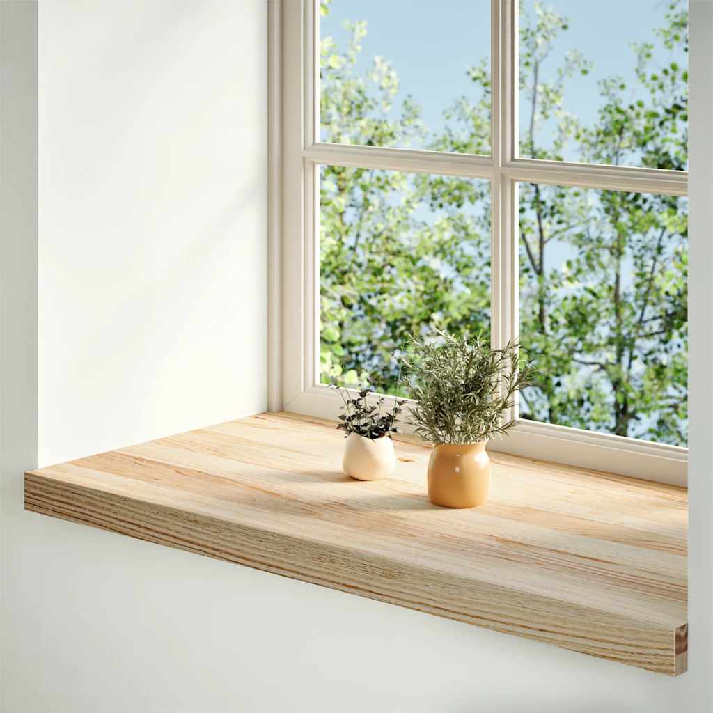 Vensterbanken 2 st onbehandeld 80x40x2 cm massief eikenhout