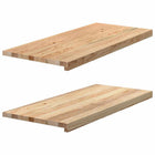 Vensterbank massief eikenhout 2 st 90x40x2 cm onbehandeld