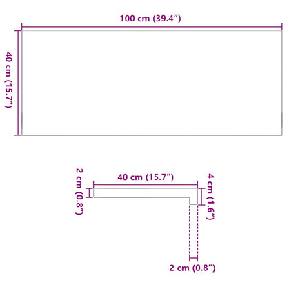 Vensterbanken 2 st onbehandeld 100x40x2 cm massief eikenhout