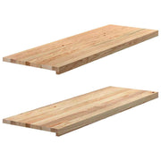 Vensterbank massief eikenhout 120x40x2 cm 2 stuks onbehandeld