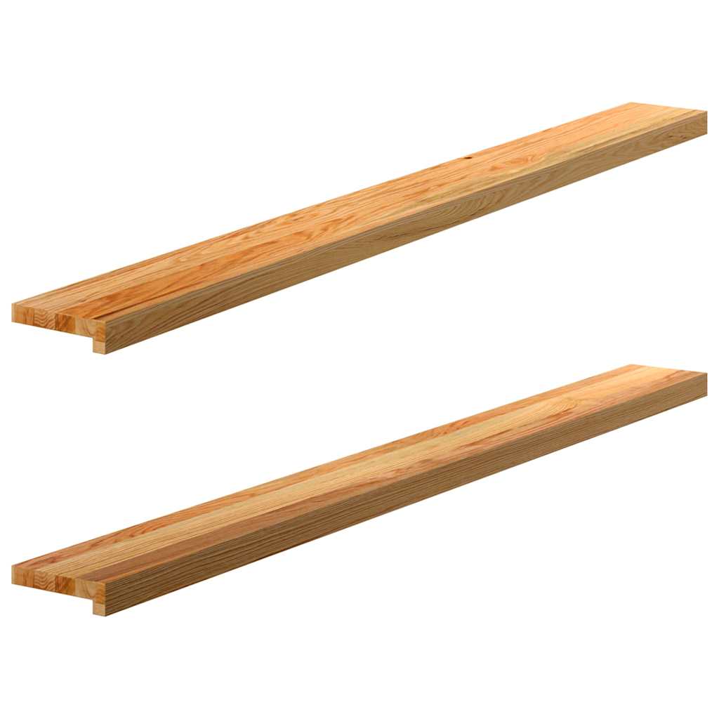 Vensterbanken 2 st 160x15x2 cm massief eikenhout lichtbruin