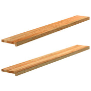 Vensterbank massief eikenhout 160x20x2 cm lichtbruin (2 stuks)