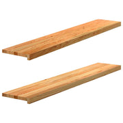 Vensterbank massief eikenhout 140x25x2 cm lichtbruin (2 stuks)