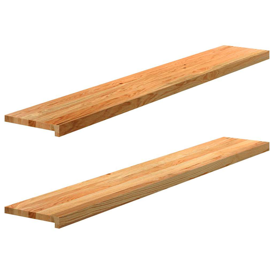 Vensterbanken 2 st 160x25x2 cm massief eikenhout lichtbruin