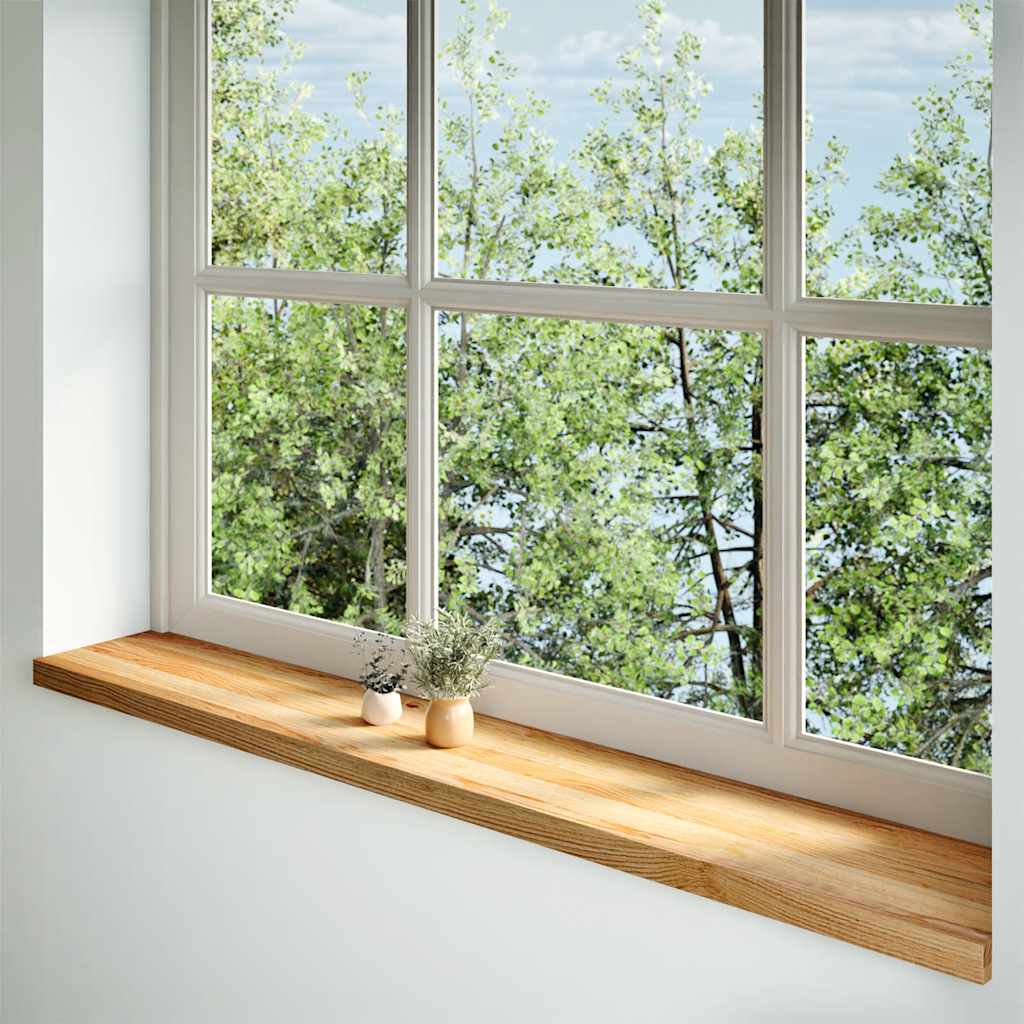 Vensterbanken 2 st 160x25x2 cm massief eikenhout lichtbruin