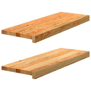 Windowsills 2 pcs 70x30x2 cm solid oak light brown