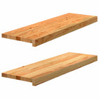 Windowsills 2 pcs 80x30x2 cm solid oak light brown