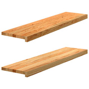 Vensterbank massief eikenhout 100x30x2 cm lichtbruin (2 st)