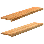 Windowsills 2 pcs 120x30x2 cm solid oak light brown