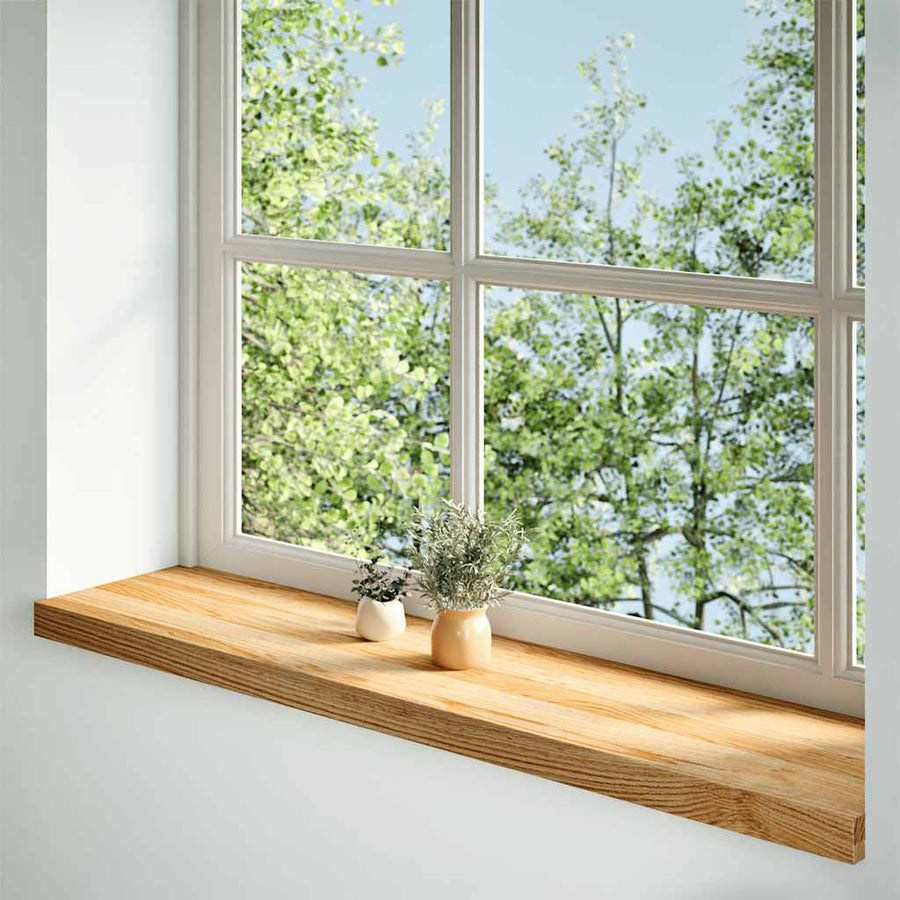 Vensterbanken 2 st 120x30x2 cm massief eikenhout lichtbruin