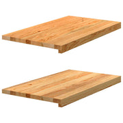 Vensterbank massief eikenhout 70x40x2 cm 2 stuks lichtbruin