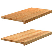 Vensterbank massief eikenhout 80x40x2 cm lichtbruin (2 st)