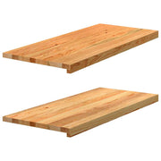 Vensterbank massief eikenhout 90x40x2 cm 2 stuks lichtbruin