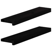 Vensterbank massief eikenhout 70x15x2 cm donkerbruin (2 st)