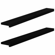 Vensterbank massief eikenhout 120x15x2 cm donkerbruin (2 st)