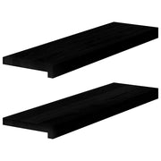 Vensterbank massief eikenhout 70x20x2 cm donkerbruin 2 stuks