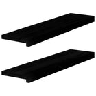 Windowsills 2 pcs 80x20x2 cm solid oak dark brown