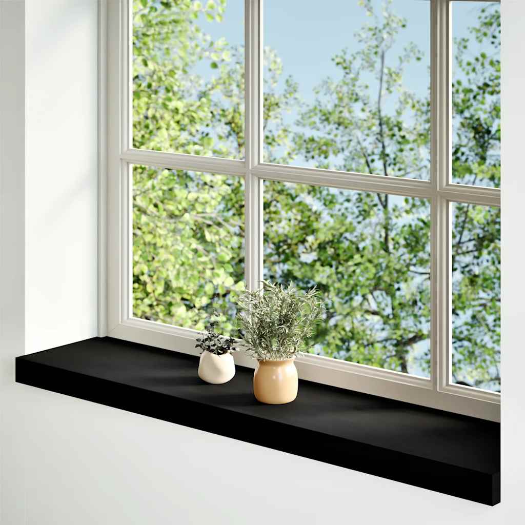 Vensterbanken 2 st 90x20x2 cm massief eikenhout donkerbruin
