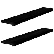 Vensterbank massief eikenhout 110x20x2 cm donkerbruin (2 st)