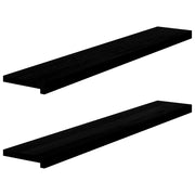 Vensterbank massief eikenhout 120x20x2 cm donkerbruin (2 st)