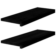 Vensterbank massief eikenhout 70x25x2 cm donkerbruin (2 st)