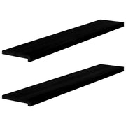 Vensterbank massief eikenhout 140x25x2 cm donkerbruin 2 stuks