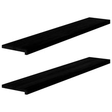 Vensterbanken 2 st 140x30x2 cm massief eikenhout donkerbruin