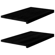 Vensterbank massief eikenhout 70x40x2 cm donkerbruin (2 st)