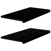 Vensterbank massief eikenhout 80x40x2 cm donkerbruin (2 st)