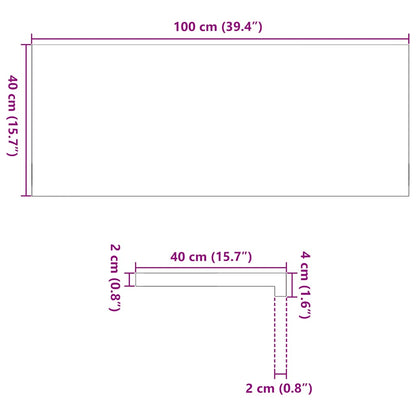 Vensterbanken 2 st 100x40x2 cm massief eikenhout donkerbruin
