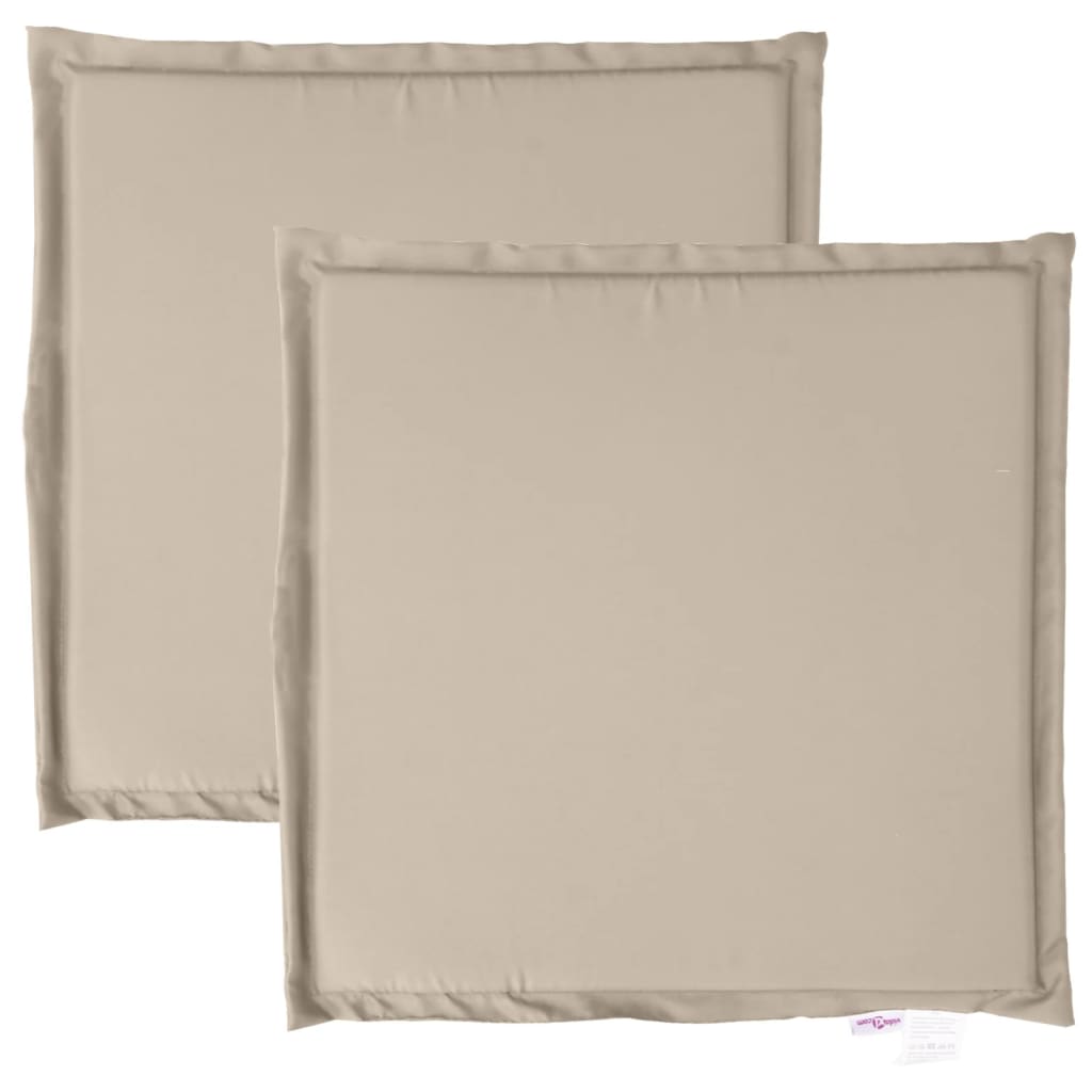 Tuinzitkussens 2 st vierkant 45x45x2 cm taupe