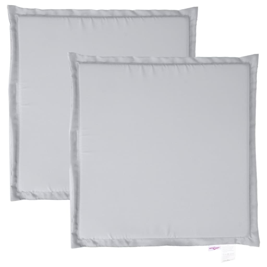 Tuinzitkussens 2 st vierkant 45x45x2 cm lichtgrijs