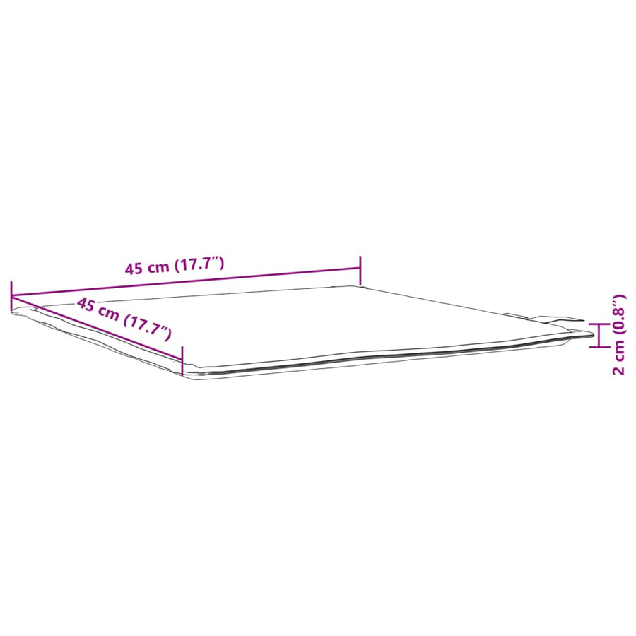 Tuinzitkussens 2 st vierkant 45x45x2 cm lichtgrijs