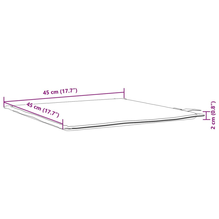 Tuinzitkussens 2 st vierkant 45x45x2 cm crèmekleurig
