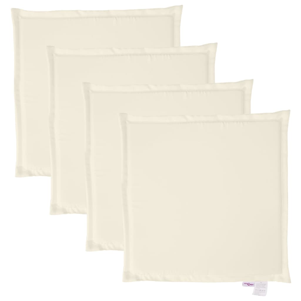 Tuinzitkussens 4 st vierkant 45x45x2 cm crèmekleurig