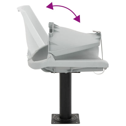 2-Delige Bootstoelenset Inklapbaar 48X51X41 Cm Grijs