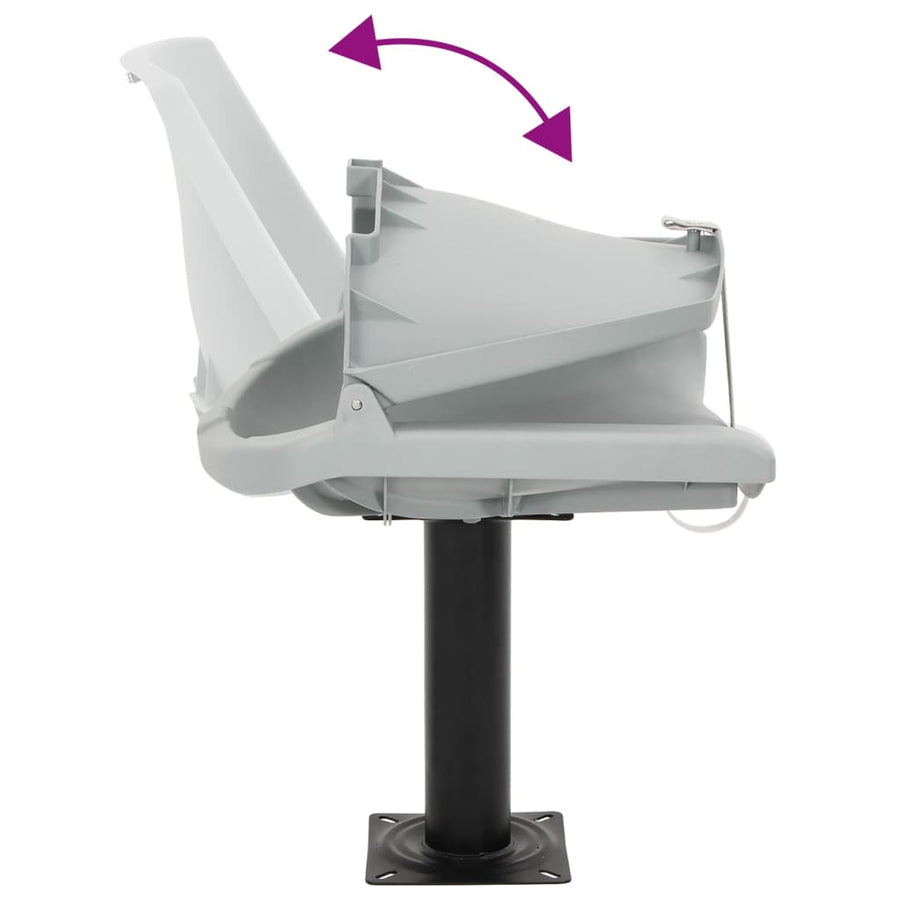 2-Delige Bootstoelenset Inklapbaar 48X51X41 Cm Grijs