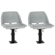 Bootstoelenset 4 stuks grijs inklapbaar 48x51x41 cm
